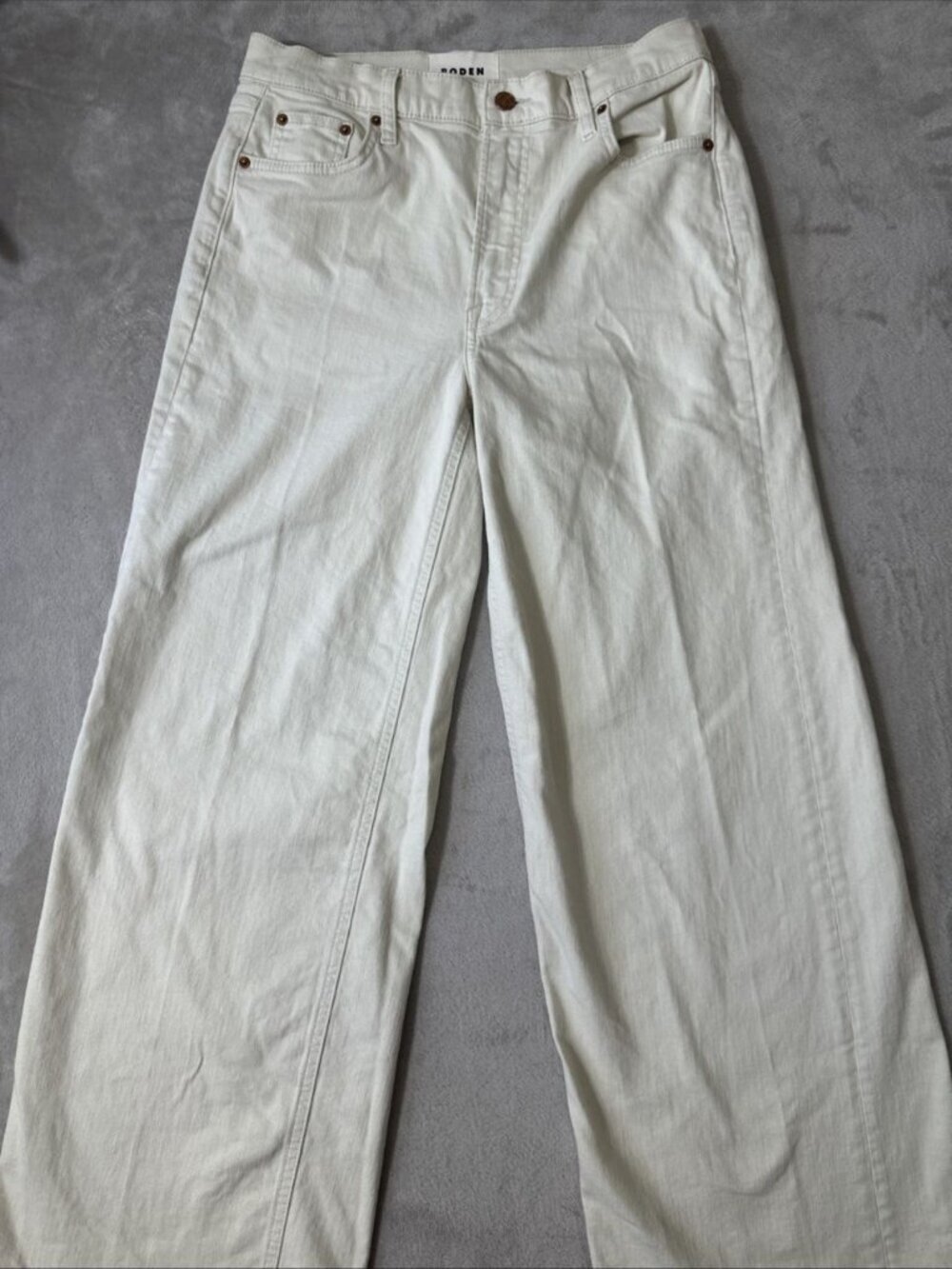 Boden wide leg jeans women’s cream high rise denim pants 29 - Picture 4 of 10